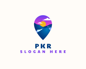 Mountain Location Pin logo design