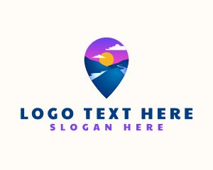 Locator - Mountain Location Pin logo design