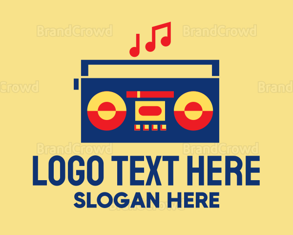 Retro Stereo Boombox Logo