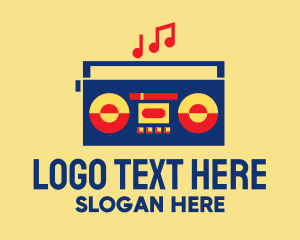 Retro Stereo Boombox Logo