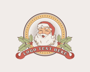 Holidays - Retro Christmas Santa Claus logo design