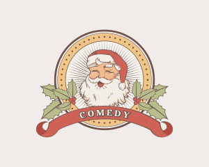 Santa Claus Hat - Retro Christmas Santa Claus logo design