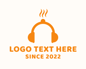 Radio - Headphones Food Podcast logo design