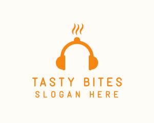 Cater - Headphones Food Podcast logo design