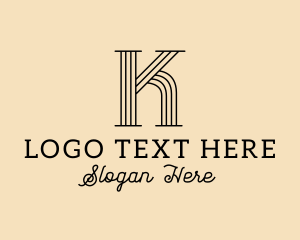 Letter K - Elegant Deco Boutique logo design