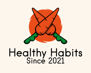 Orange Carrot Vegetable logo design