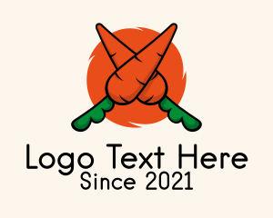 Root Crop - Orange Carrot Vegetable logo design