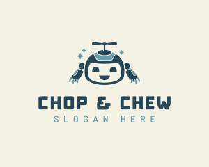 Cute - Cute Helicopter Robot Tech logo design