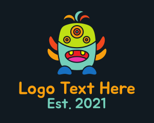 Extraterrestrial - Three Eyed Monster Mascot logo design