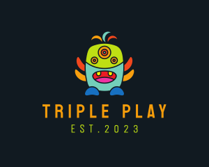 Three - Three Eyed Monster logo design