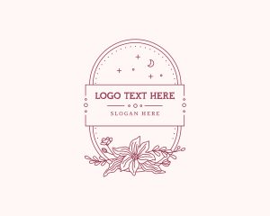 Oval - Oval Floral Garden Frame logo design