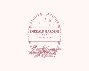 Oval Floral Garden Frame logo design