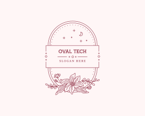 Oval - Oval Floral Garden Frame logo design
