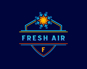 Snowflake Fire Refrigeration logo design