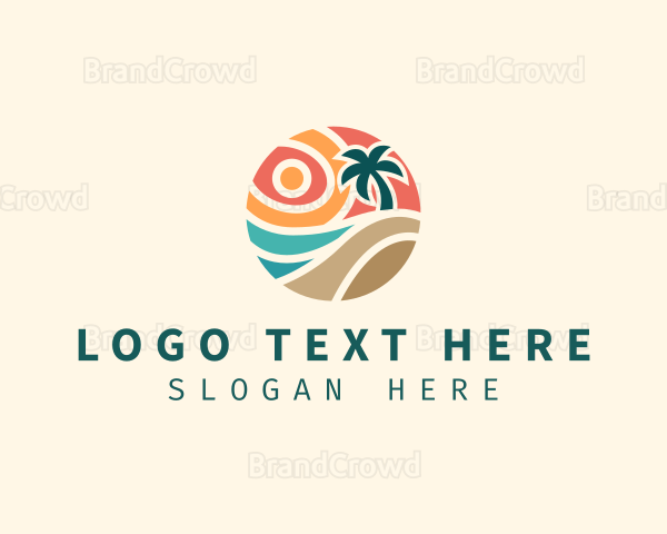 Tropical Summer Beach Logo