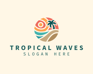 Tropical Summer Beach logo design