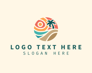 Island - Tropical Summer Beach logo design