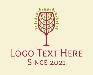 Organic Wine Glass logo design