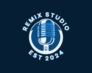 Radio Studio Microphone logo design