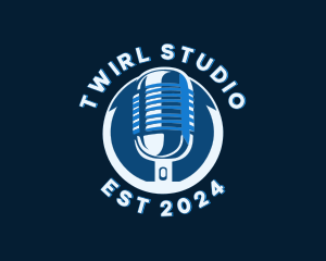 Radio Studio Microphone logo design