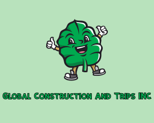 Vegetarian - Mint Leaf Cartoon logo design