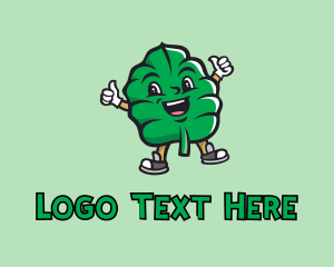 Tea Shop - Mint Leaf Cartoon logo design