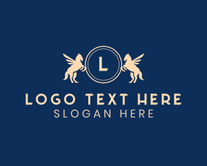 Horse - Pegasus Luxury Crest logo design