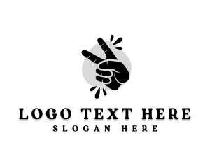 Victory - Hand Peace Sign logo design