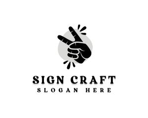 Sign - Hand Peace Sign logo design