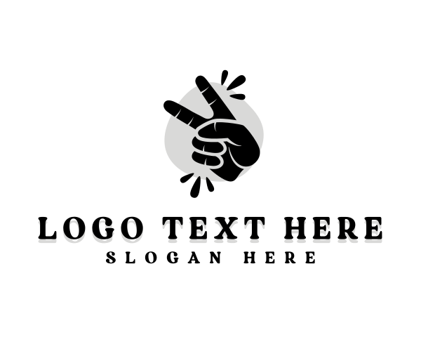 Peace - Hand Peace Sign logo design