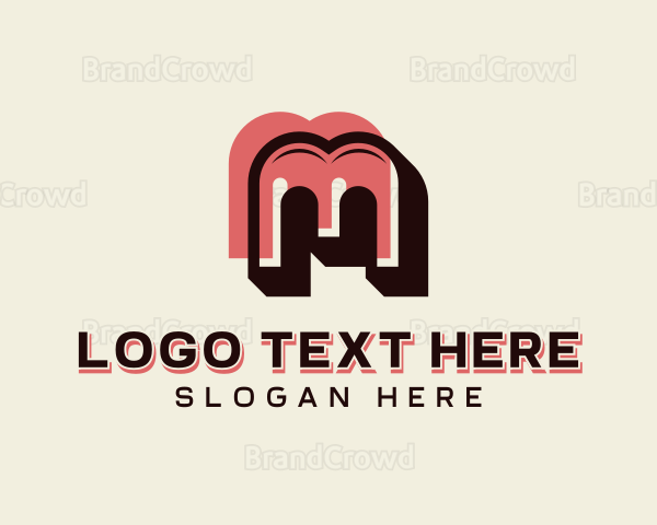 Retro Brand Letter M Logo