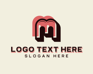Company - Retro Brand Letter M logo design