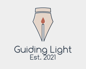 Candle Fountain Pen logo design