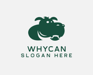 Ecosystem - Wild Hippo Animal logo design