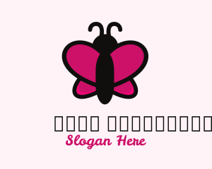 Girly - Cute Cartoon Butterfly logo design