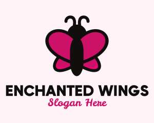 Cute Cartoon Butterfly logo design