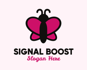 Cute Cartoon Butterfly logo design