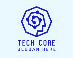 Human Tech Circuit logo design