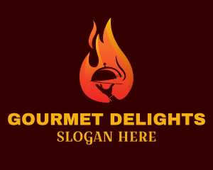 Gourmet Restaurant Flame logo design