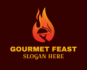 Gourmet Restaurant Flame logo design