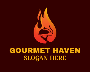 Gourmet Restaurant Flame logo design