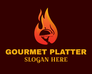 Gourmet Restaurant Flame logo design