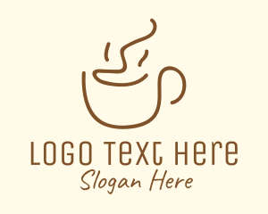 Caffeine - Simple Happy Coffee Mug logo design