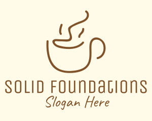 Cappuccino - Simple Happy Coffee Mug logo design