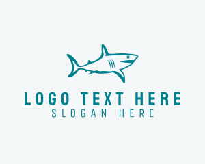 Blue Shark - Shark Aquarium Wildlife logo design
