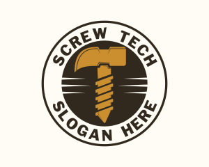 Hammer Screw Carpentry logo design