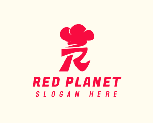 Red Chef Toque Letter R logo design