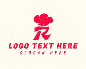 Recipe Book - Red Chef Toque Letter R logo design
