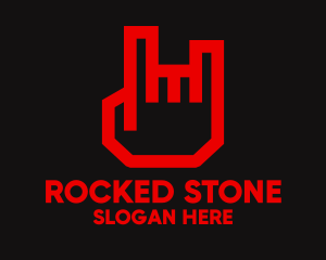 Red Rock Hand Band logo design