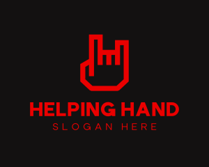 Hand - Red Rock Hand logo design